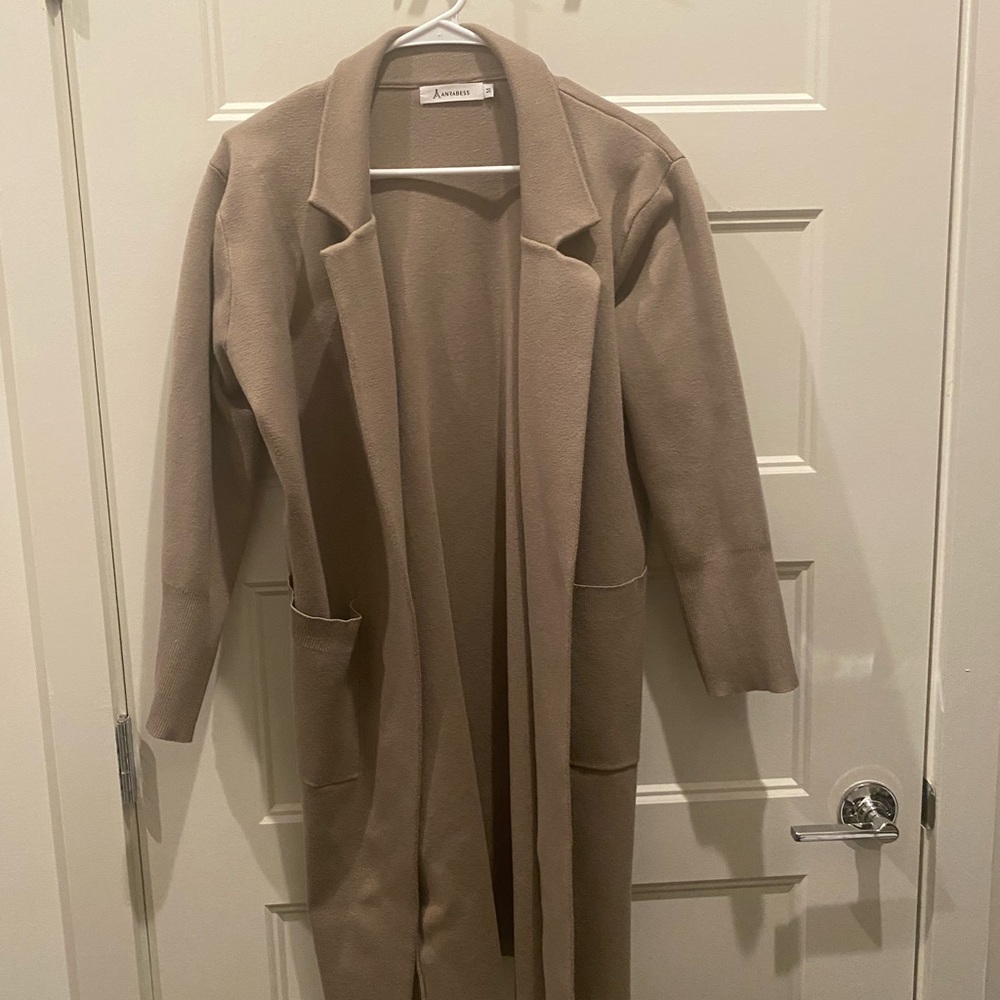 Tan Longline Coatigan